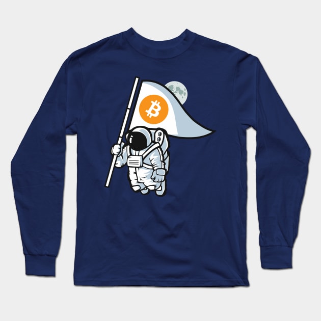 Bitcoin to the Moon - BTC - Crypto apparel Long Sleeve T-Shirt by Room Thirty Four